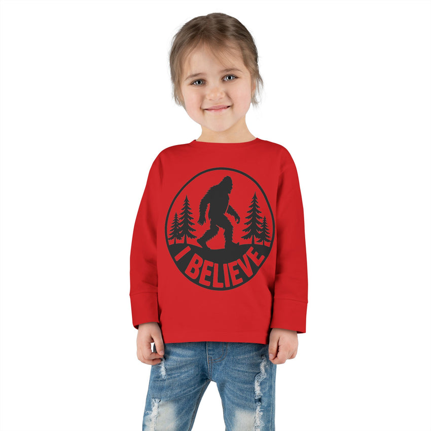 I Believe Bigfoot Toddler Long Sleeve Tee