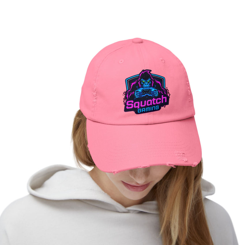Squatch Gaming logo Cap | Neon Sasquatch gamer hat