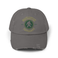 Squatch University cap | Sasquatch logo distressed hat, Bigfoot college emblem cap
