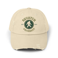 Squatch University cap | Sasquatch logo distressed hat, Bigfoot college emblem cap
