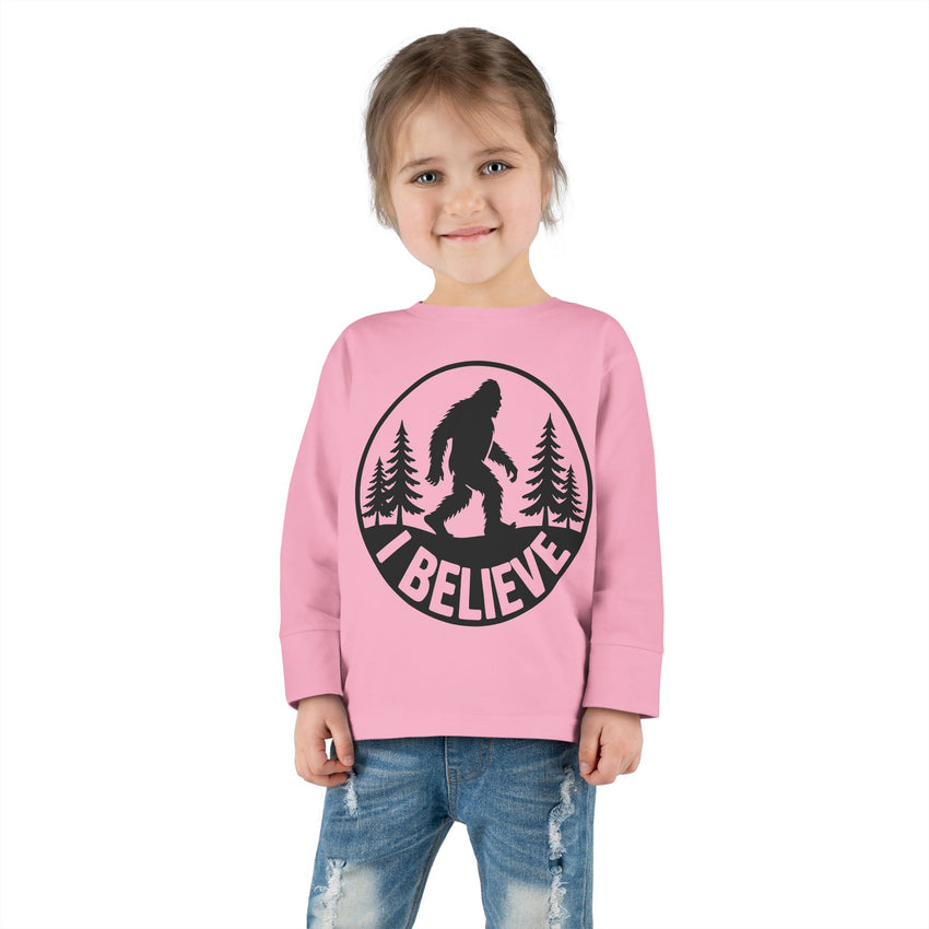 I Believe Bigfoot Toddler Long Sleeve Tee