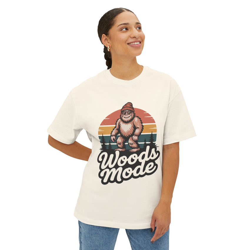 Retro Bigfoot Woods Mode Unisex Oversized Tee