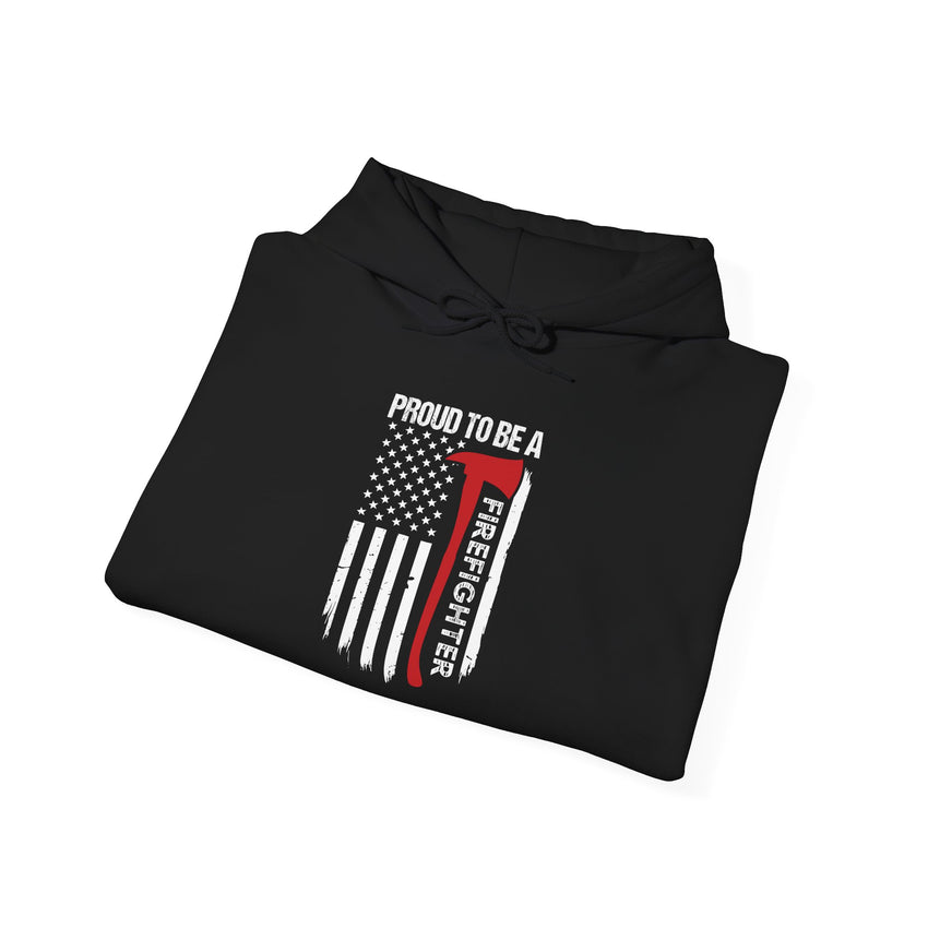 Proud Firefighter Hooded Sweatshirt  Unisex Heavy Blend