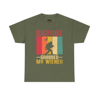Bigfoot grabbed my wiener T-Shirt | Sasquatch hot dog vintage graphic