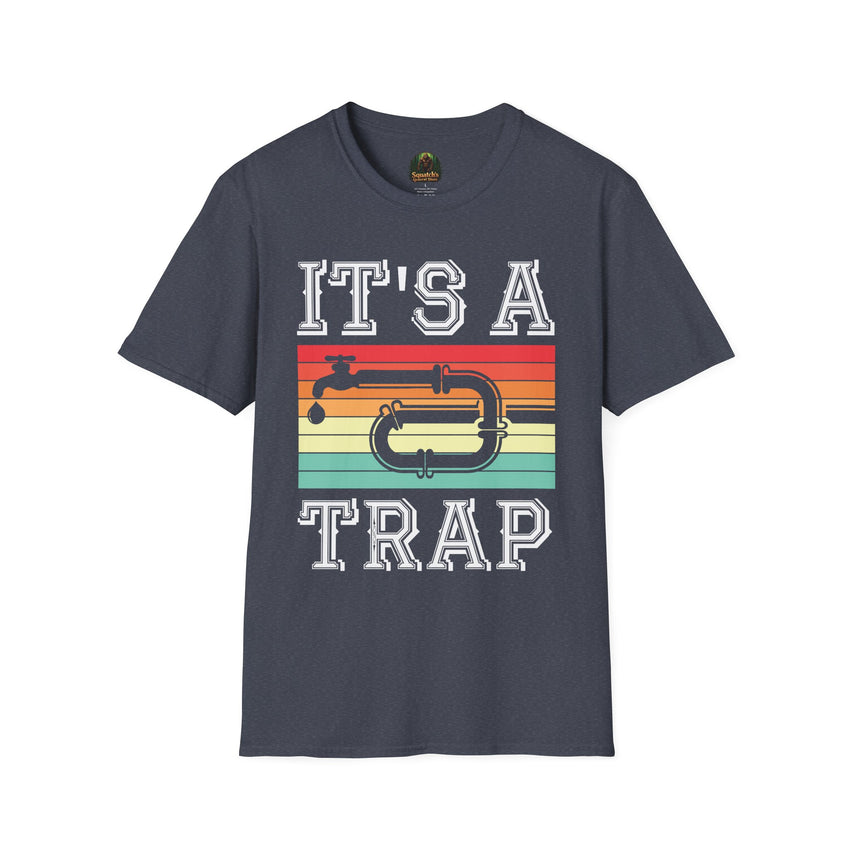 It's A Trap trumpet T-Shirt | Retro Striped Trombone Band Humor