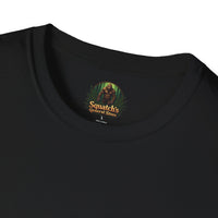 UFO Abduction Sunset T-Shirt | Retro Alien Spaceship Forest Silhouette