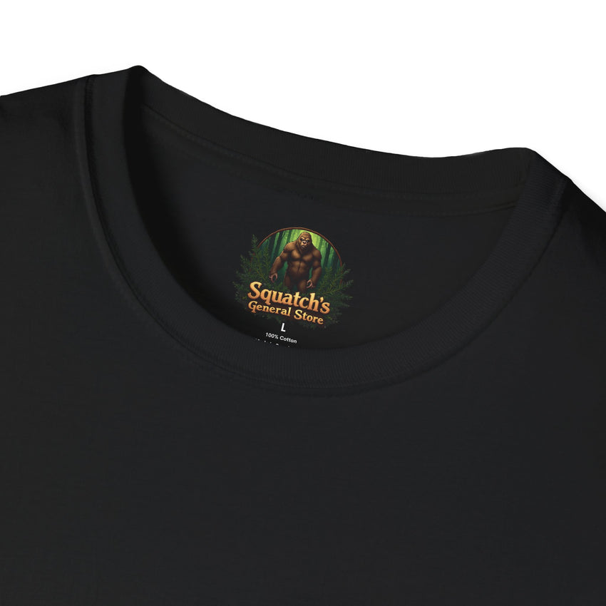 UFO Abduction Sunset T-Shirt | Retro Alien Spaceship Forest Silhouette