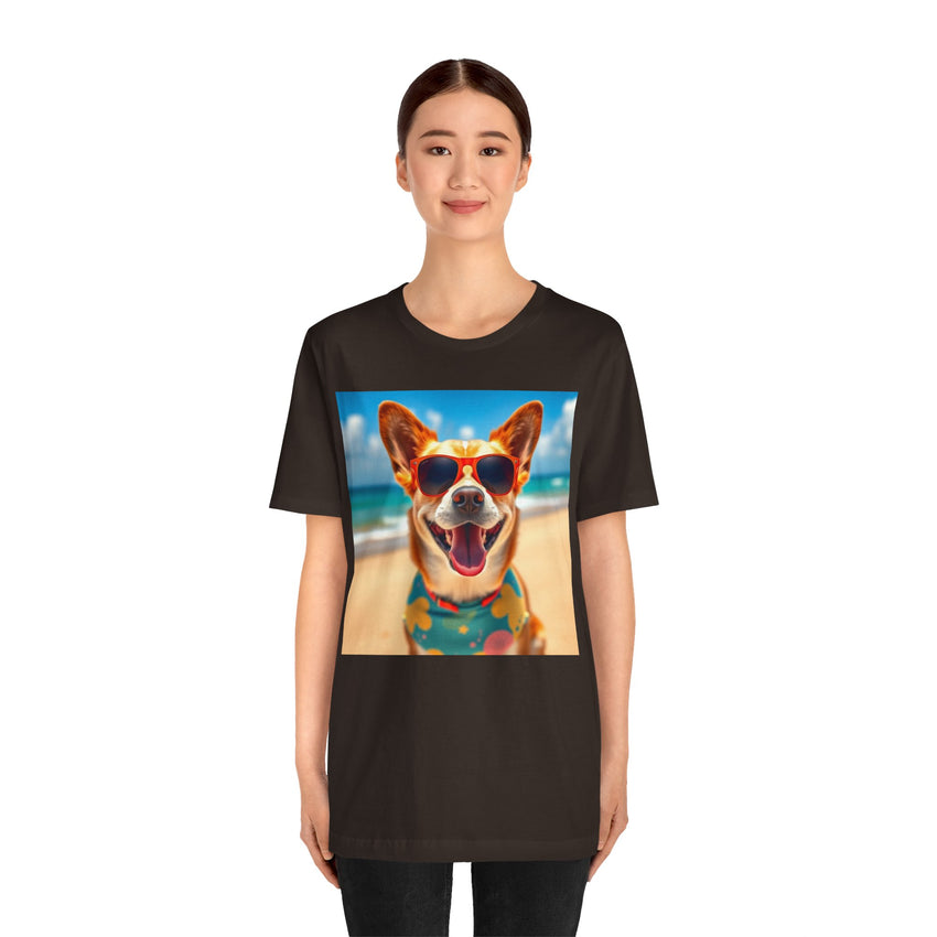 Happy Pup Beach Vibes Unisex Short Sleeve Tee