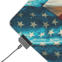 Patriotic Ape Illustration LED Gaming Mouse Pad | American Flag