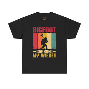 Bigfoot grabbed my wiener T-Shirt | Sasquatch hot dog vintage graphic