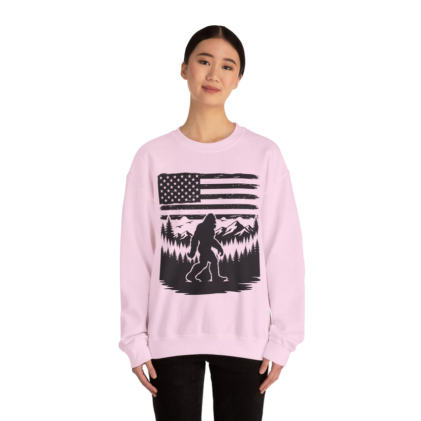 Bigfoot American Flag Crewneck Sweatshirt