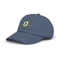 Squatch University cap | distressed dad hat, Bigfoot foot emblem