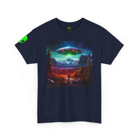 UFO Abduction Scene T-Shirt | Alien Spaceship Landscape Tee