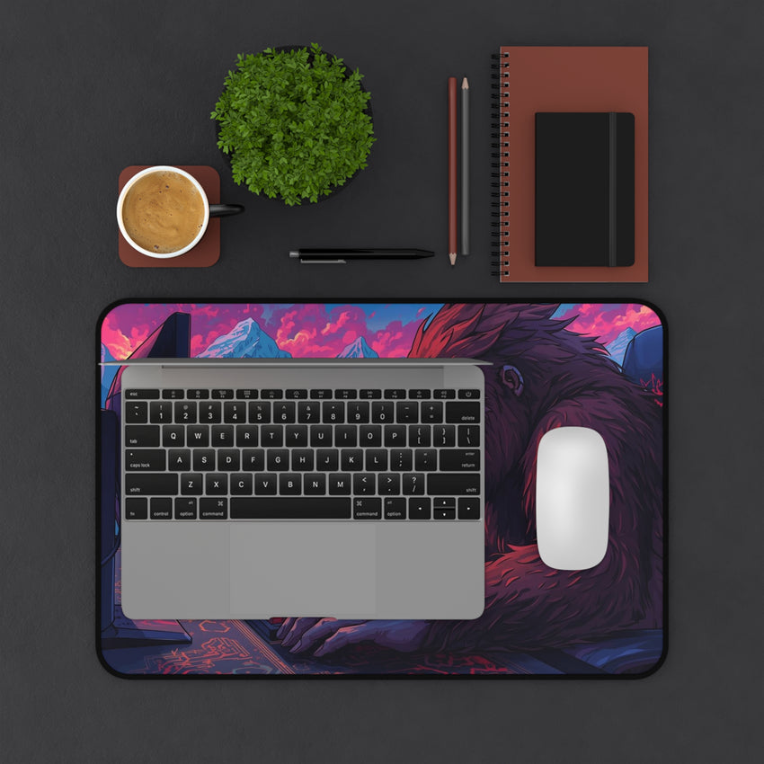 Gamer Desk Mat with Mountain Beast Design