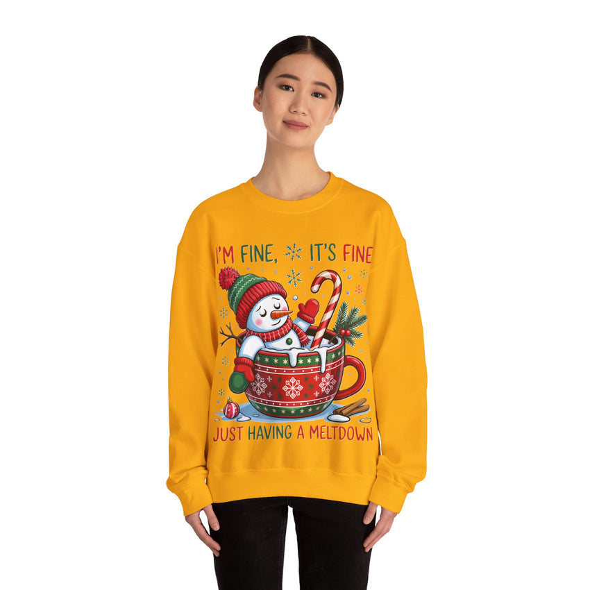Im fine snowman Christmas sweatshirt