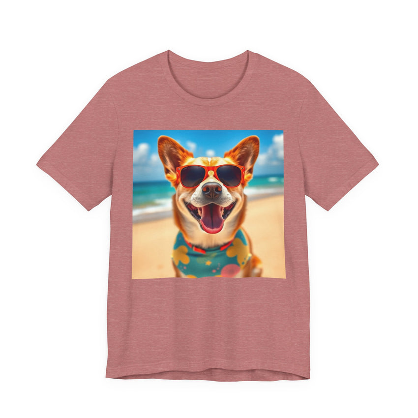 Happy Pup Beach Vibes Unisex Short Sleeve Tee