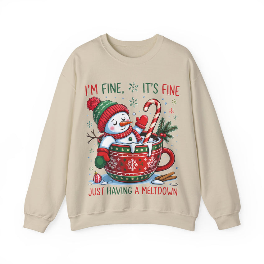 Im fine snowman Christmas sweatshirt