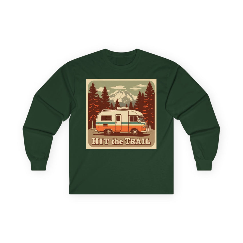 Adventure-Ready Long Sleeve Tee - 'Hit the Trail' Design