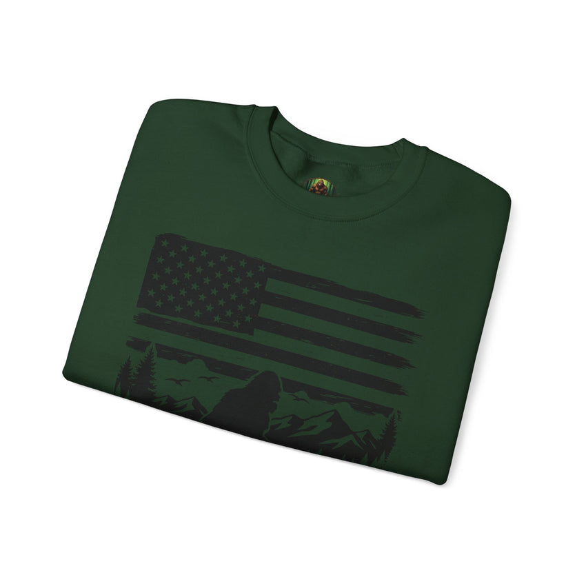 Bigfoot American Flag Crewneck Sweatshirt