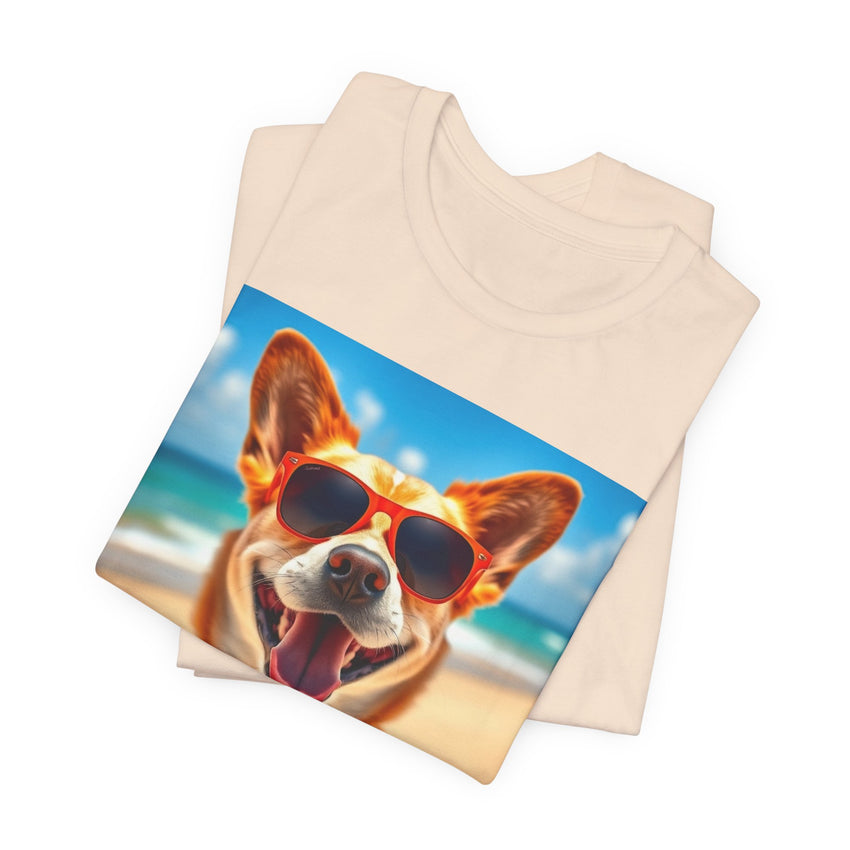 Happy Pup Beach Vibes Unisex Short Sleeve Tee