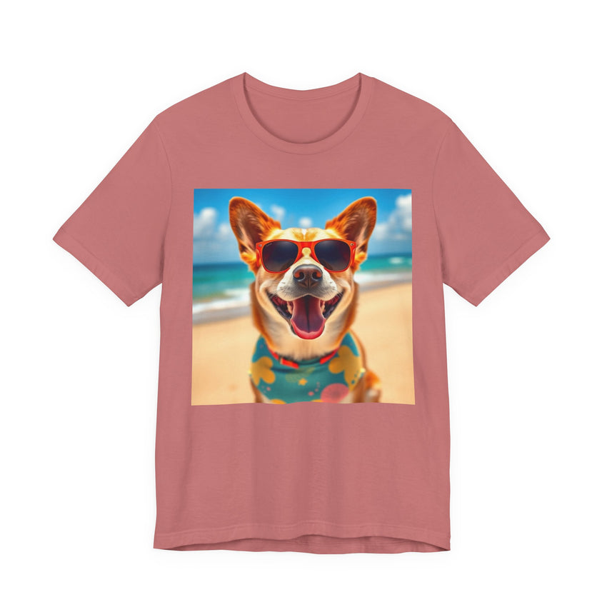 Happy Pup Beach Vibes Unisex Short Sleeve Tee