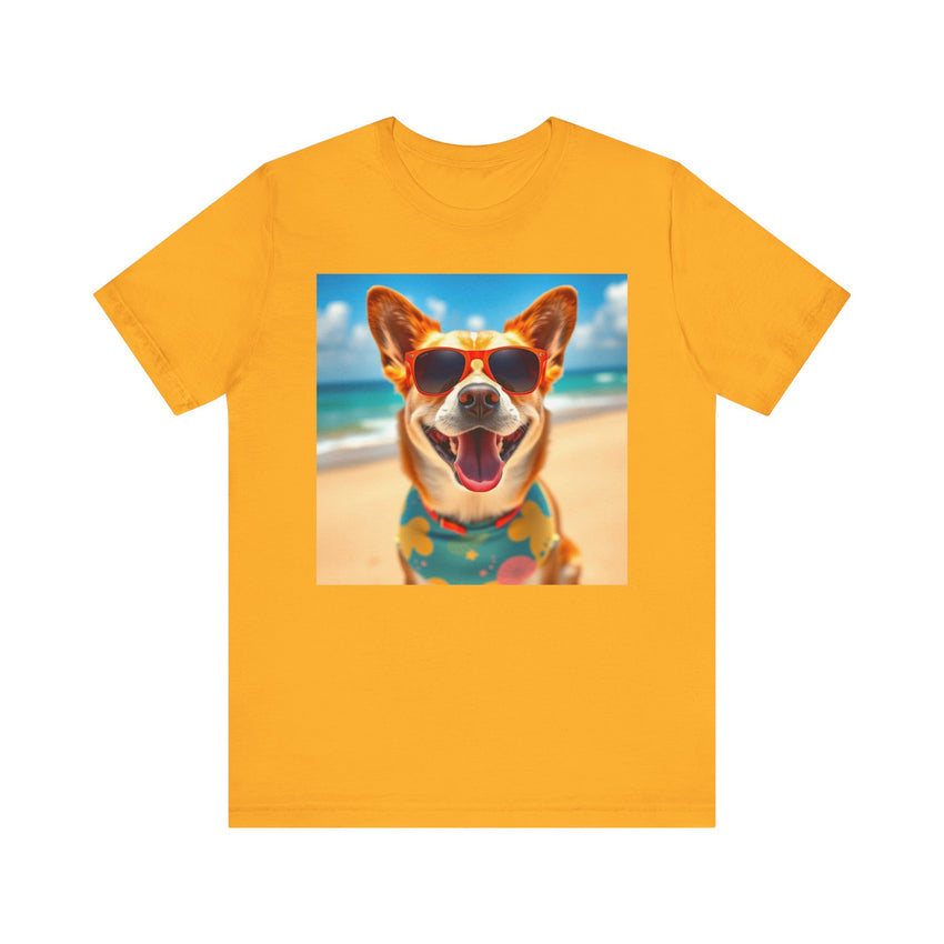 Happy Pup Beach Vibes Unisex Short Sleeve Tee