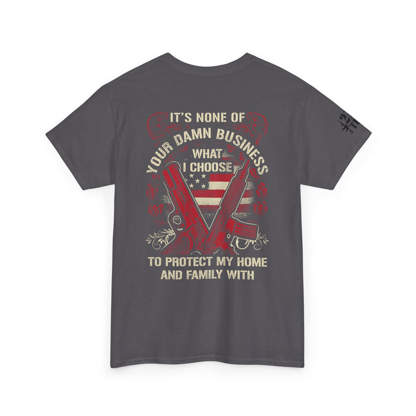 Unisex Heavy Cotton Tee with Empowering Gun Rights graphics front and back graphics