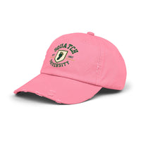 Squatch University cap | distressed dad hat, Bigfoot foot emblem