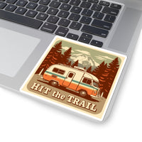 Retro Adventure Kiss-Cut Stickers - "Hit the Trail" Vintage Camper Design