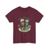 Hide and Seek Champions , Alien and Sasquatch tshirt
