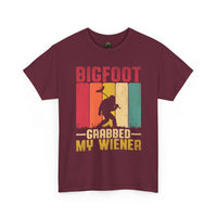 Bigfoot grabbed my wiener T-Shirt | Sasquatch hot dog vintage graphic