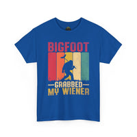 Bigfoot grabbed my wiener T-Shirt | Sasquatch hot dog vintage graphic