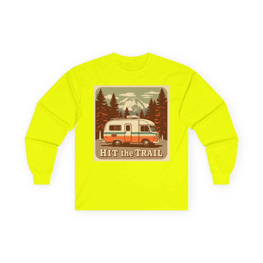 Adventure-Ready Long Sleeve Tee - 'Hit the Trail' Design
