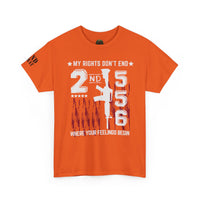 Unisex Heavy Cotton Tee with Empowering Gun Rights graphics front and back graphics