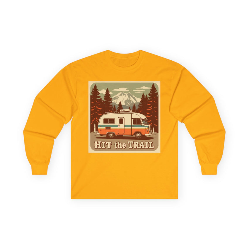 Adventure-Ready Long Sleeve Tee - 'Hit the Trail' Design