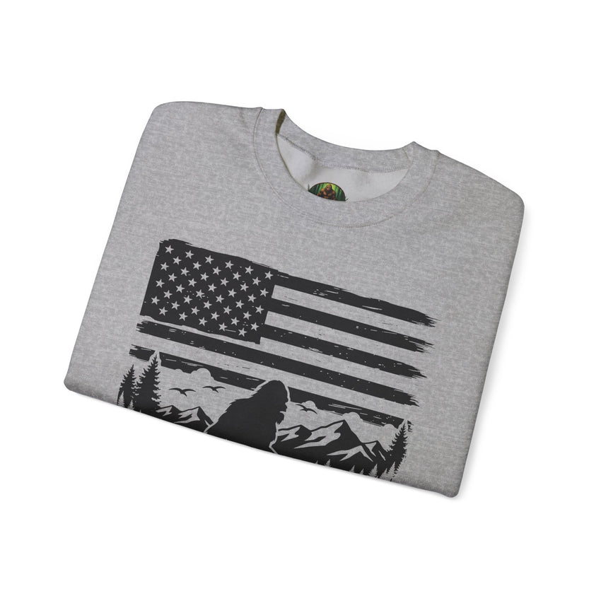 Bigfoot American Flag Crewneck Sweatshirt