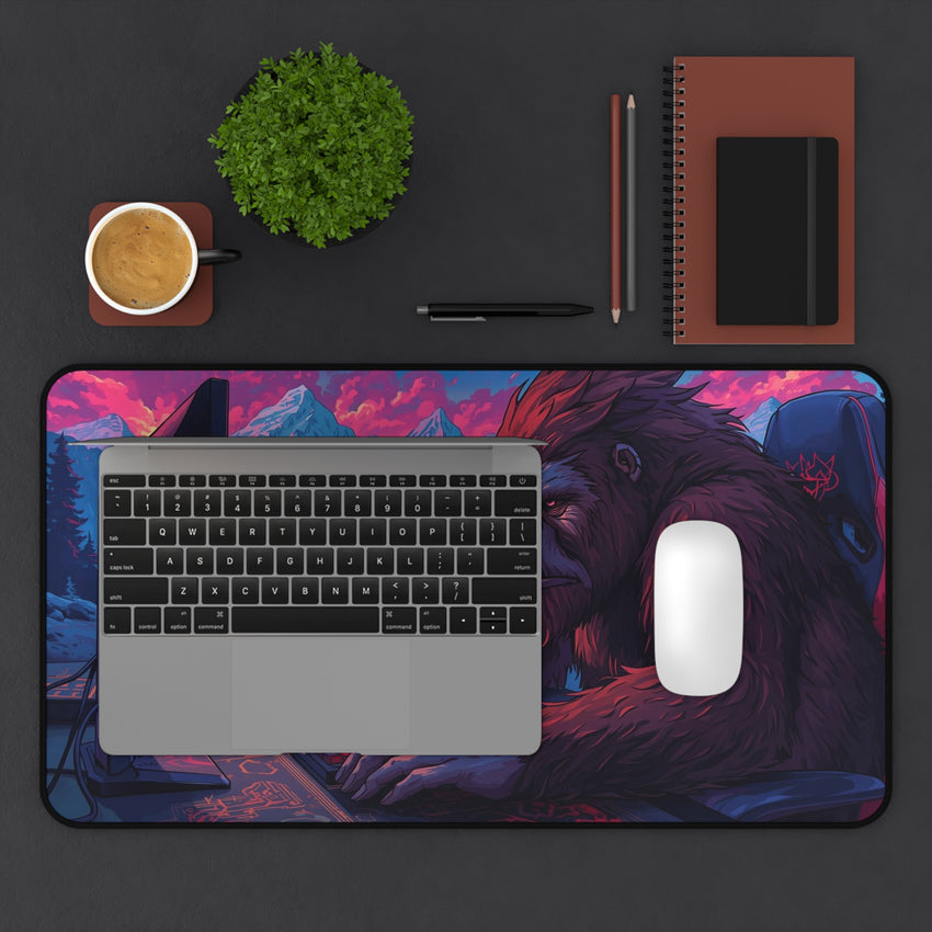 Gamer Desk Mat with Mountain Beast Design