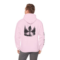 Gone Fishin' Bigfoot Hoodie - Unisex Heavy Blend™ Sweatshirt for Nature Lovers