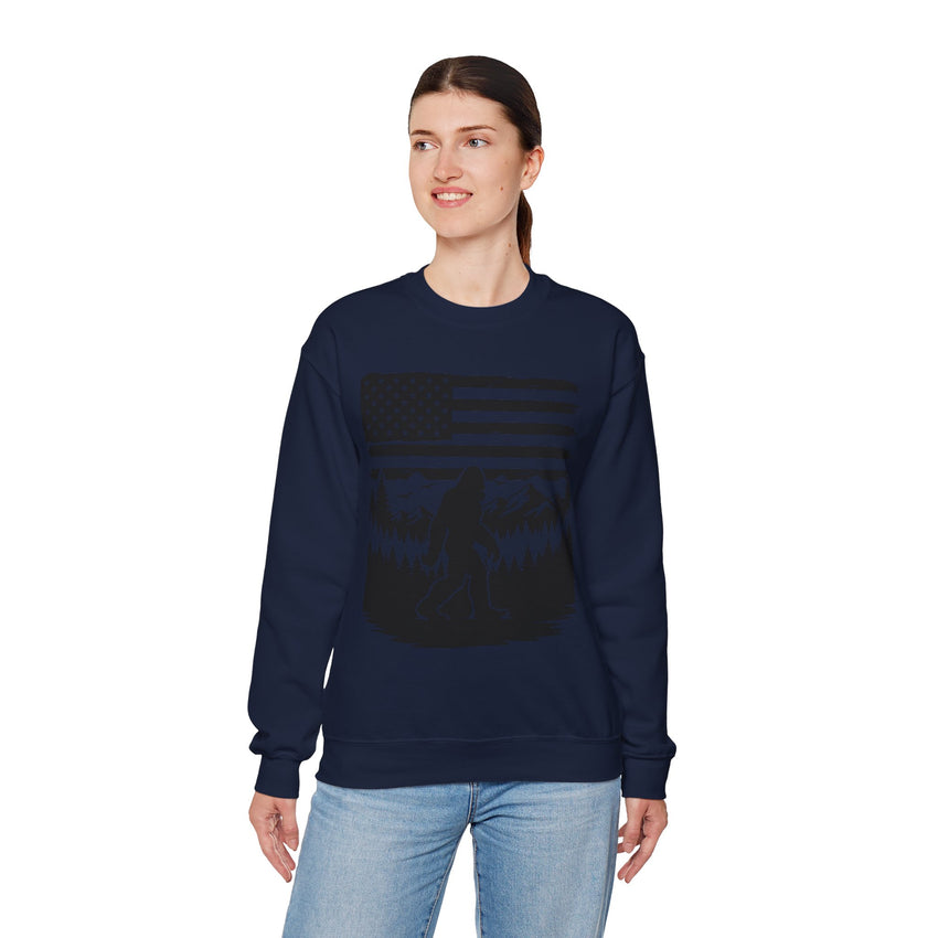 Bigfoot American Flag Crewneck Sweatshirt