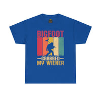 Bigfoot grabbed my wiener T-Shirt | Sasquatch hot dog vintage graphic