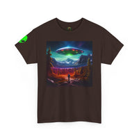 UFO Abduction Scene T-Shirt | Alien Spaceship Landscape Tee