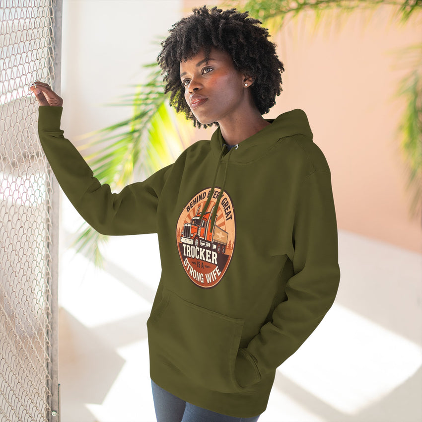 Trucker Strong Wife Fleece Hoodie