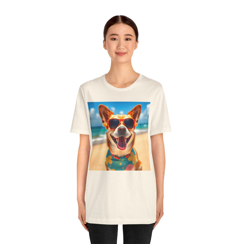 Happy Pup Beach Vibes Unisex Short Sleeve Tee