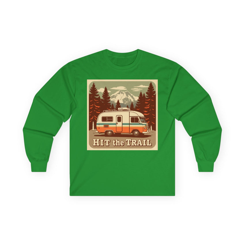 Adventure-Ready Long Sleeve Tee - 'Hit the Trail' Design