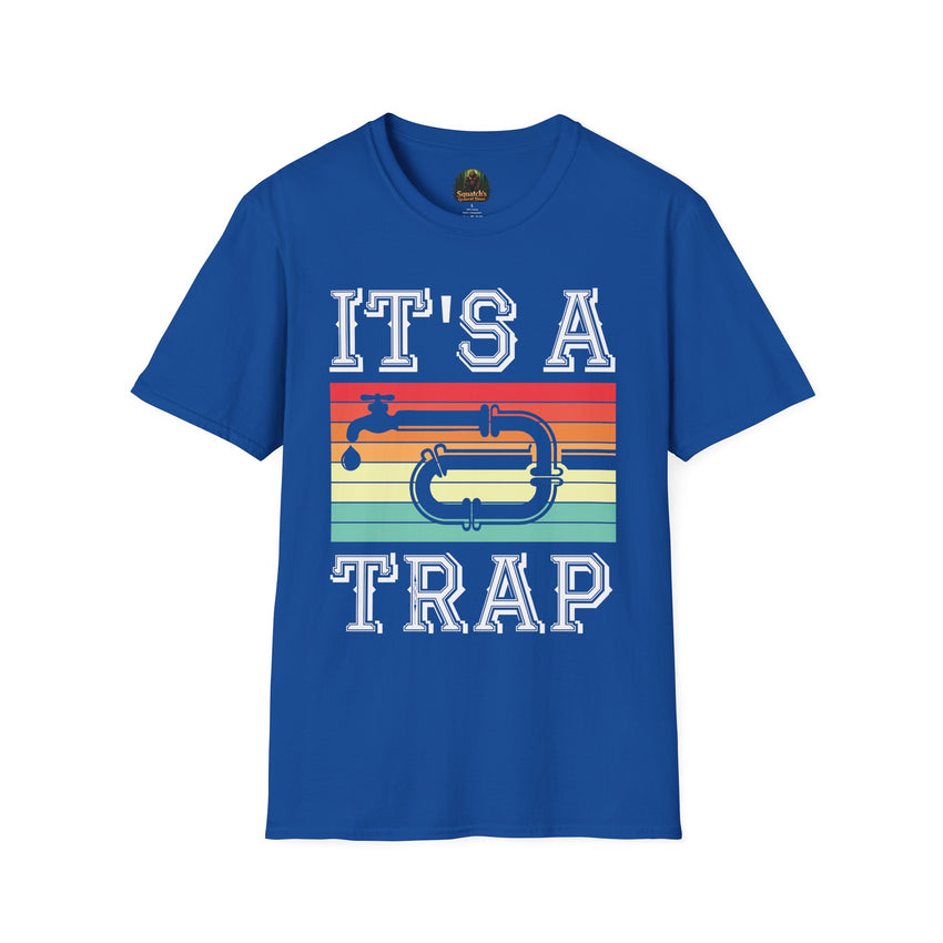 It's A Trap trumpet T-Shirt | Retro Striped Trombone Band Humor