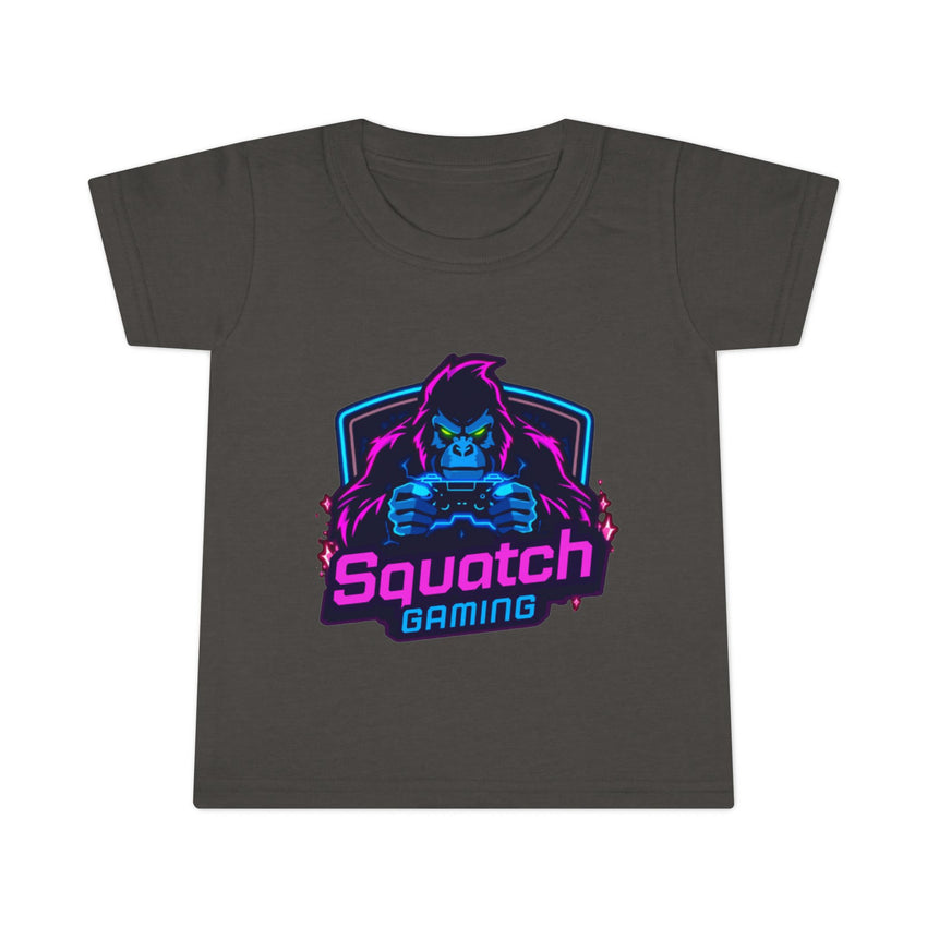 Squatch Gaming Toddler T-shirt | Neon Gorilla Gamer Logo