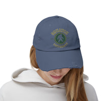 Squatch University cap | Sasquatch logo distressed hat, Bigfoot college emblem cap