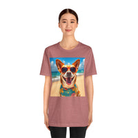 Happy Pup Beach Vibes Unisex Short Sleeve Tee