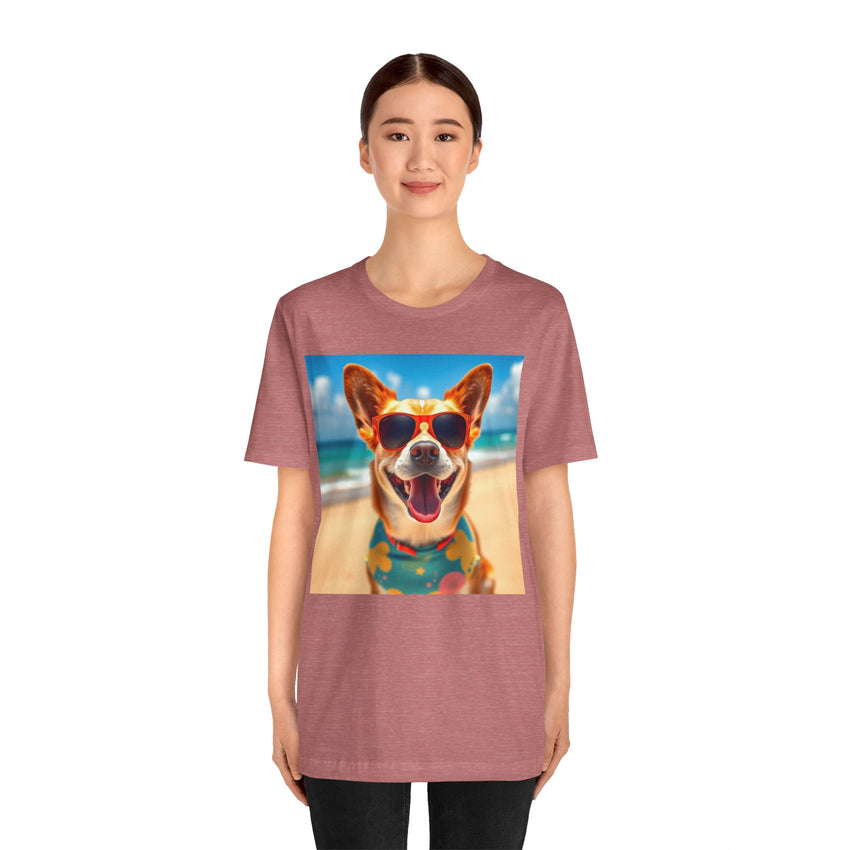 Happy Pup Beach Vibes Unisex Short Sleeve Tee