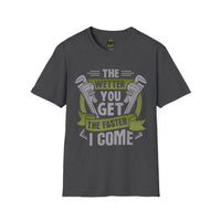 Plumber Wrench Graphic T-Shirt | The Wetter You Get The Faster I Come, Plumbing Tee